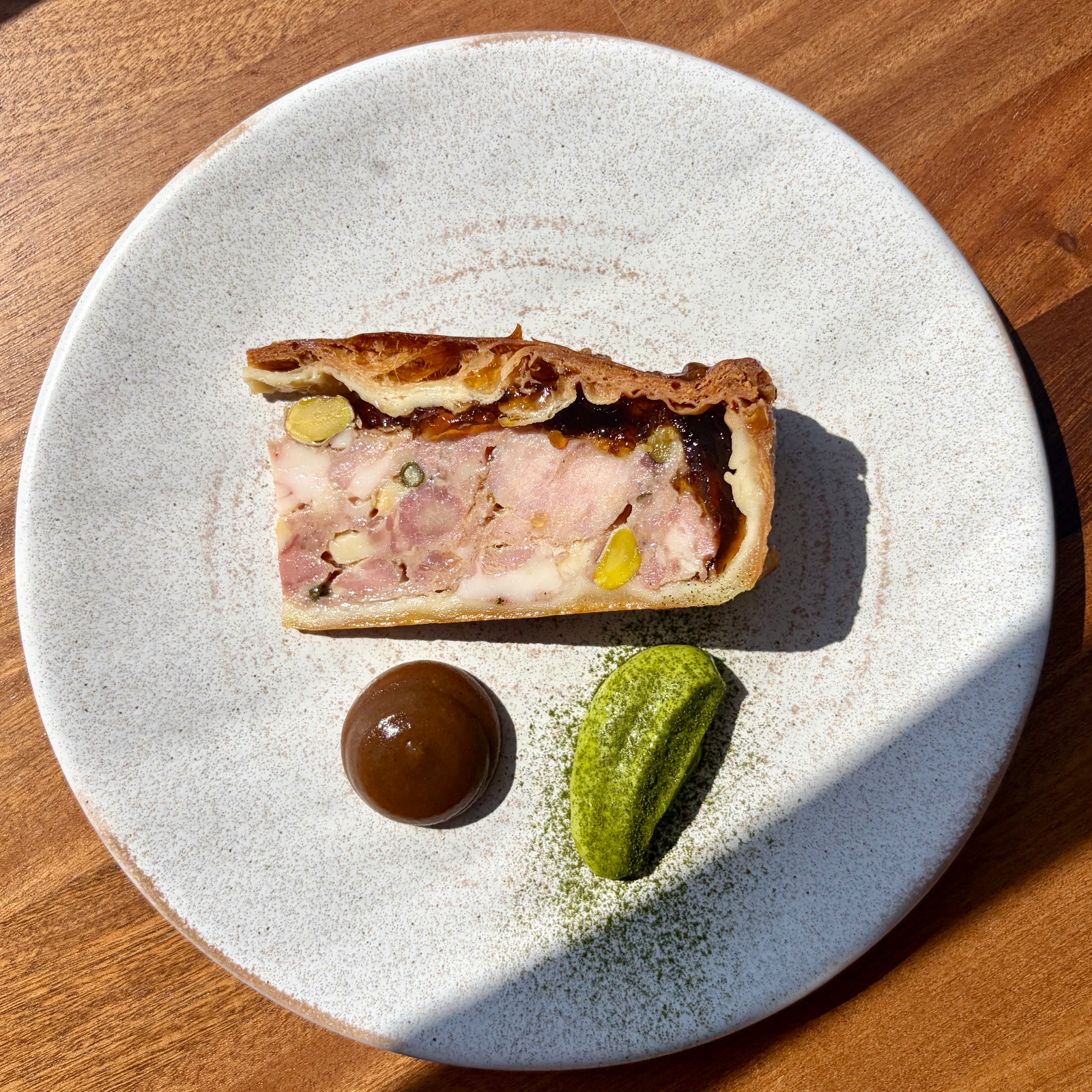 Tamworth pork, pistachio pate en croute